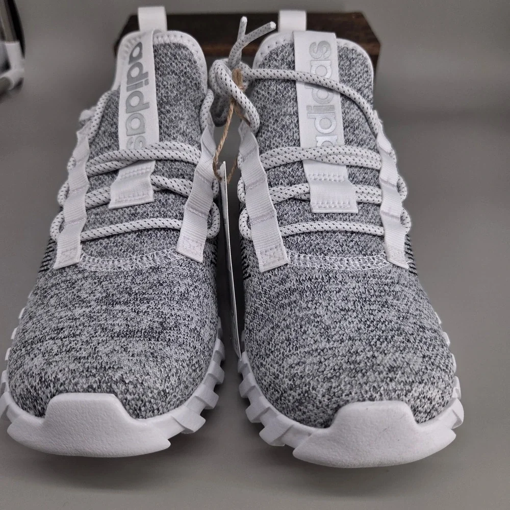 Adidas Kaptir Flow K Kids 4 Grey White Knit Running Sneakers ID1452 Athleisure